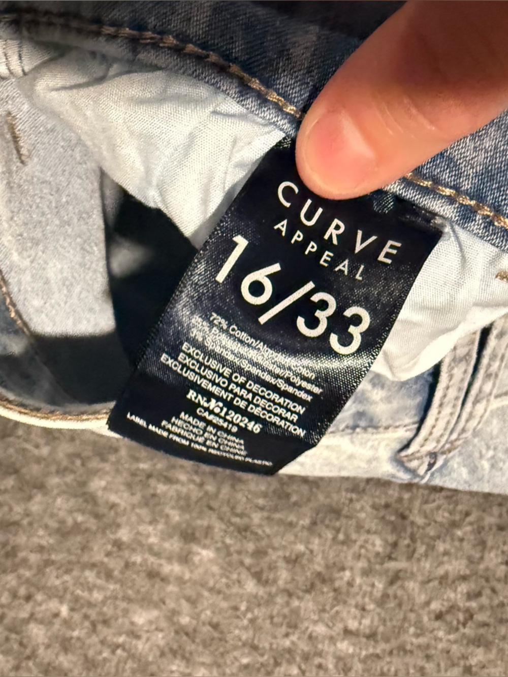 Curve Appeal High Rise Essential Skinny Jeans Womens 16/33 (inseam 28) blue - Picture 10 of 11